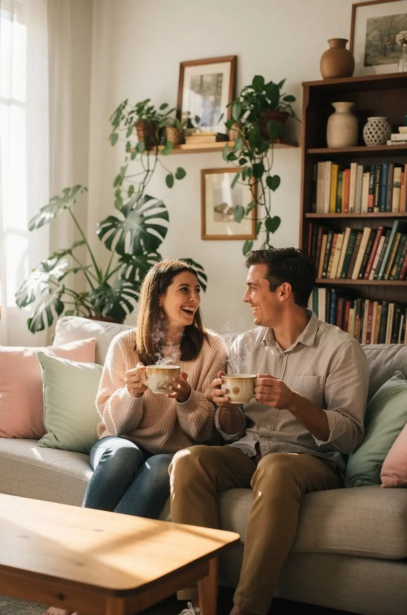 Šilumos garai kyla iš arbatos puodelio, primindami švelnų dienos atgaivinimą